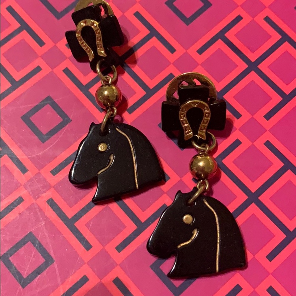 Tory Burch Resin Horseshoe Charm Earrings